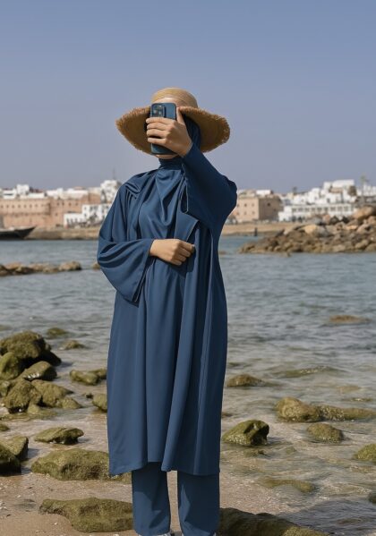 Rhalya Burkini modeste et élégant - Bleu Pétrole