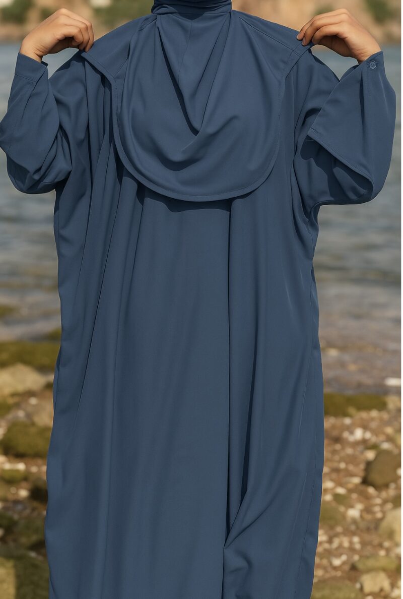 Rhalya Burkini modeste et élégant - Bleu Pétrole – Image 2